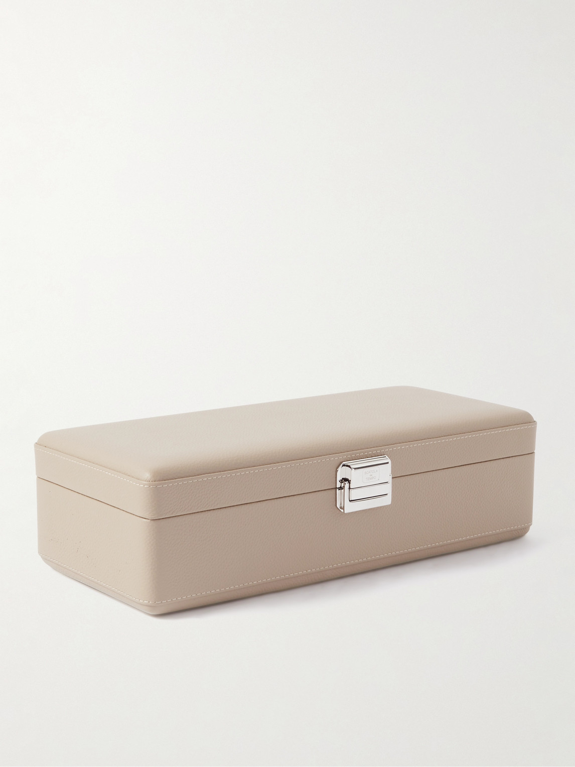 Shop Scatola Del Tempo Full-grain Leather Watch Box In Neutrals