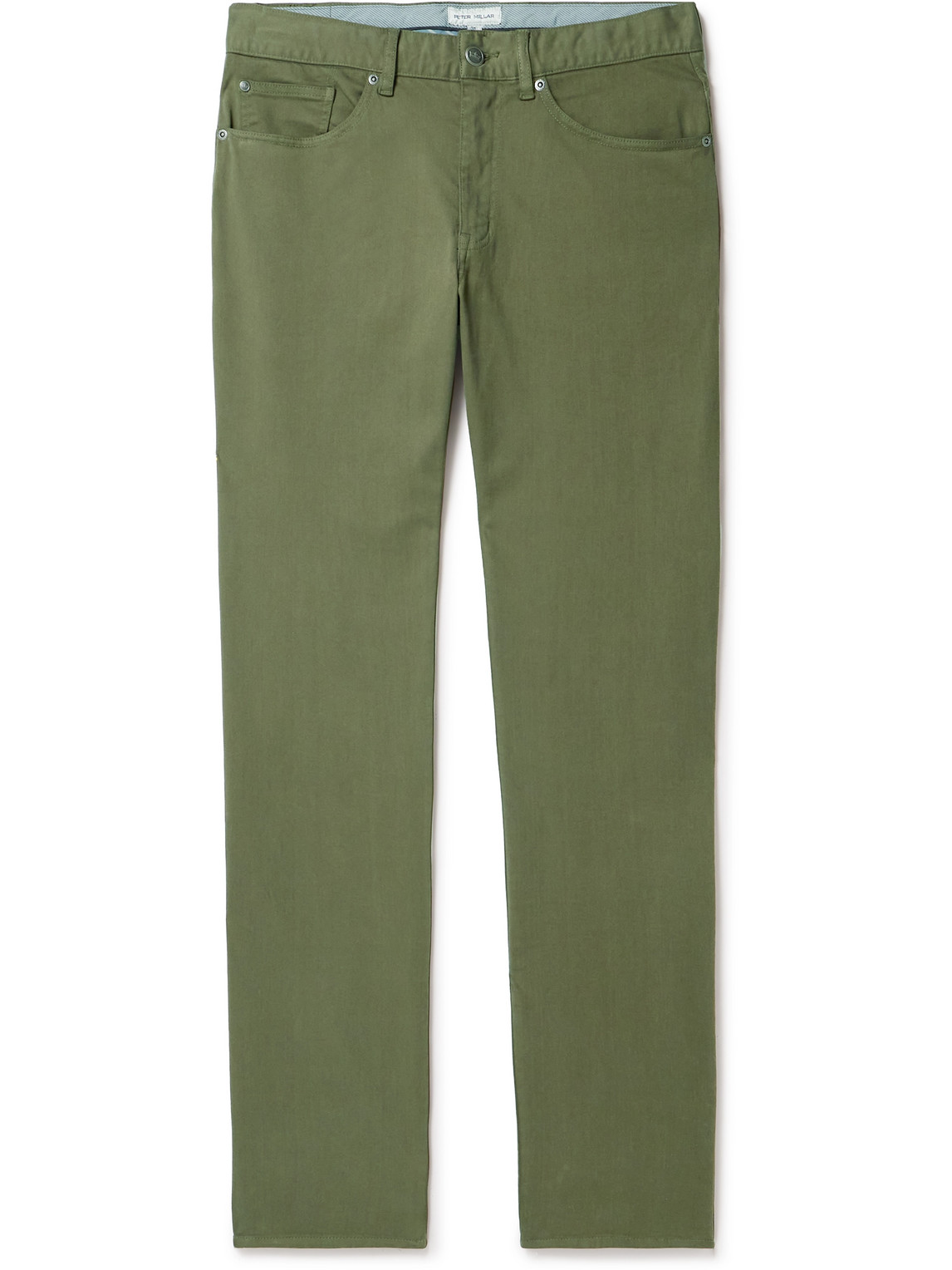 Peter Millar Ultimate Stretch Cotton And Modal-blend Sateen Trousers In Green