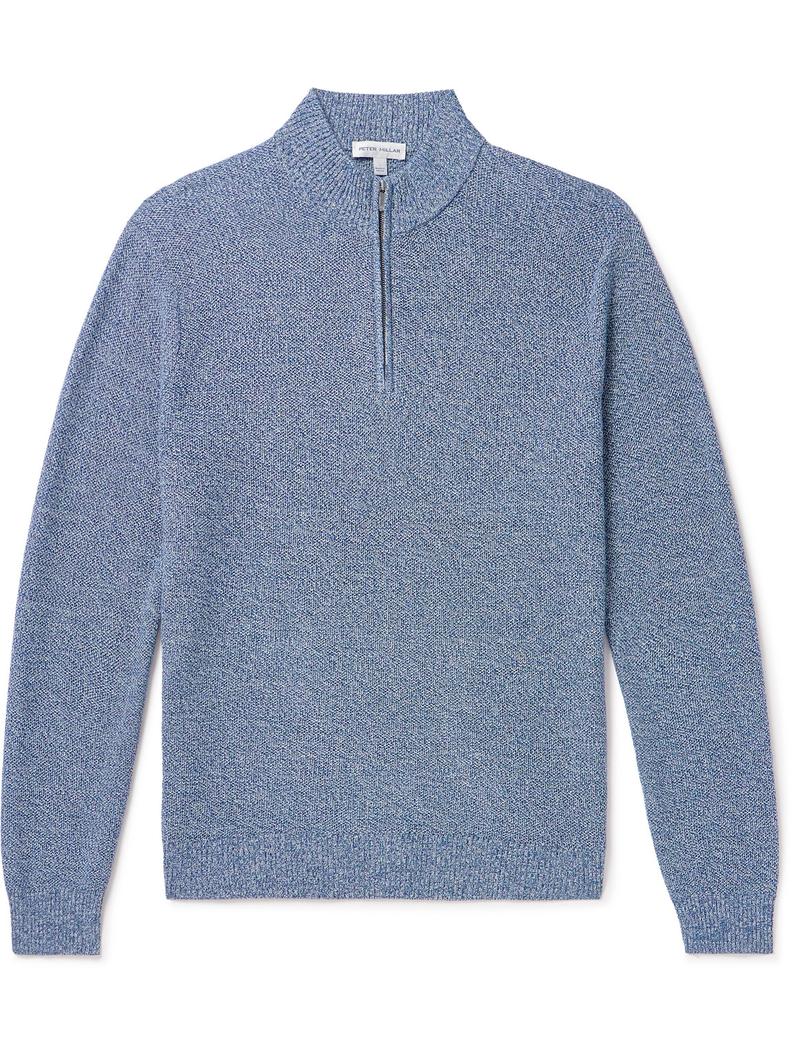 Peter Millar Nevis Pima Cotton And Merino Wool-blend Quarter-zip Sweater In Blue