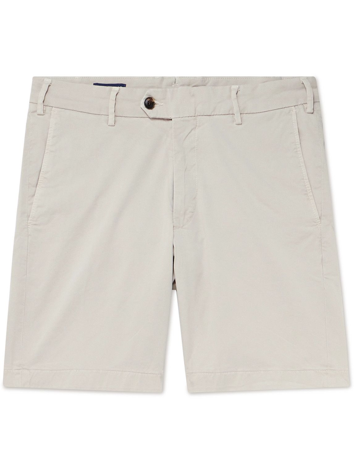 Peter Millar Concorde Garment-dyed Stretch-cotton Twill Shorts In Gray
