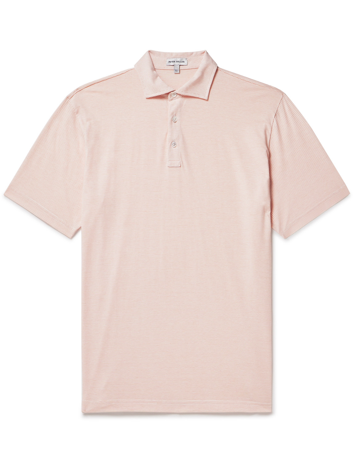 Shop Peter Millar Pilot Striped Pima Cotton-jersey Polo Shirt In Pink