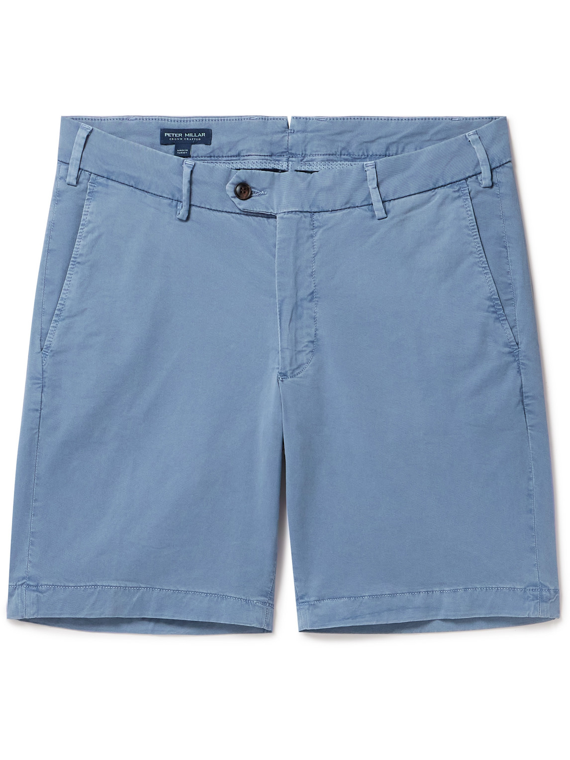 Peter Millar Concorde Garment-dyed Stretch-cotton Twill Shorts In Blue