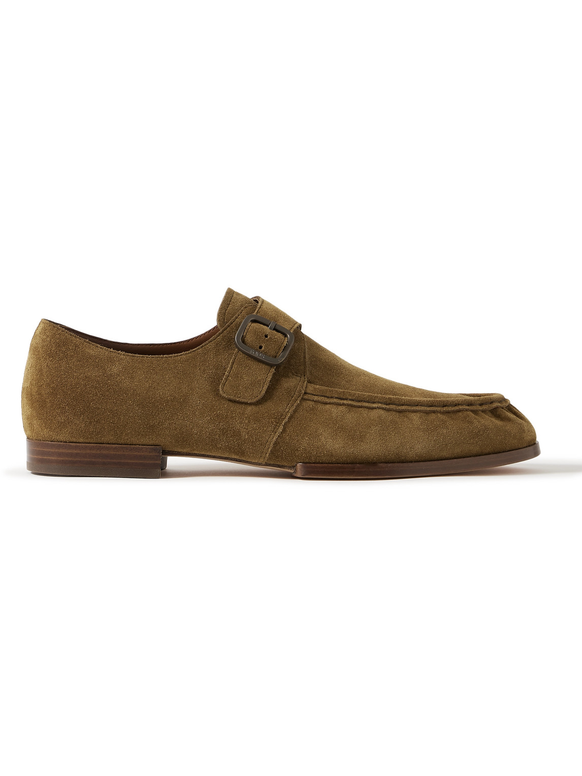 Tod's Suede Monk-strap Shoes In Brown