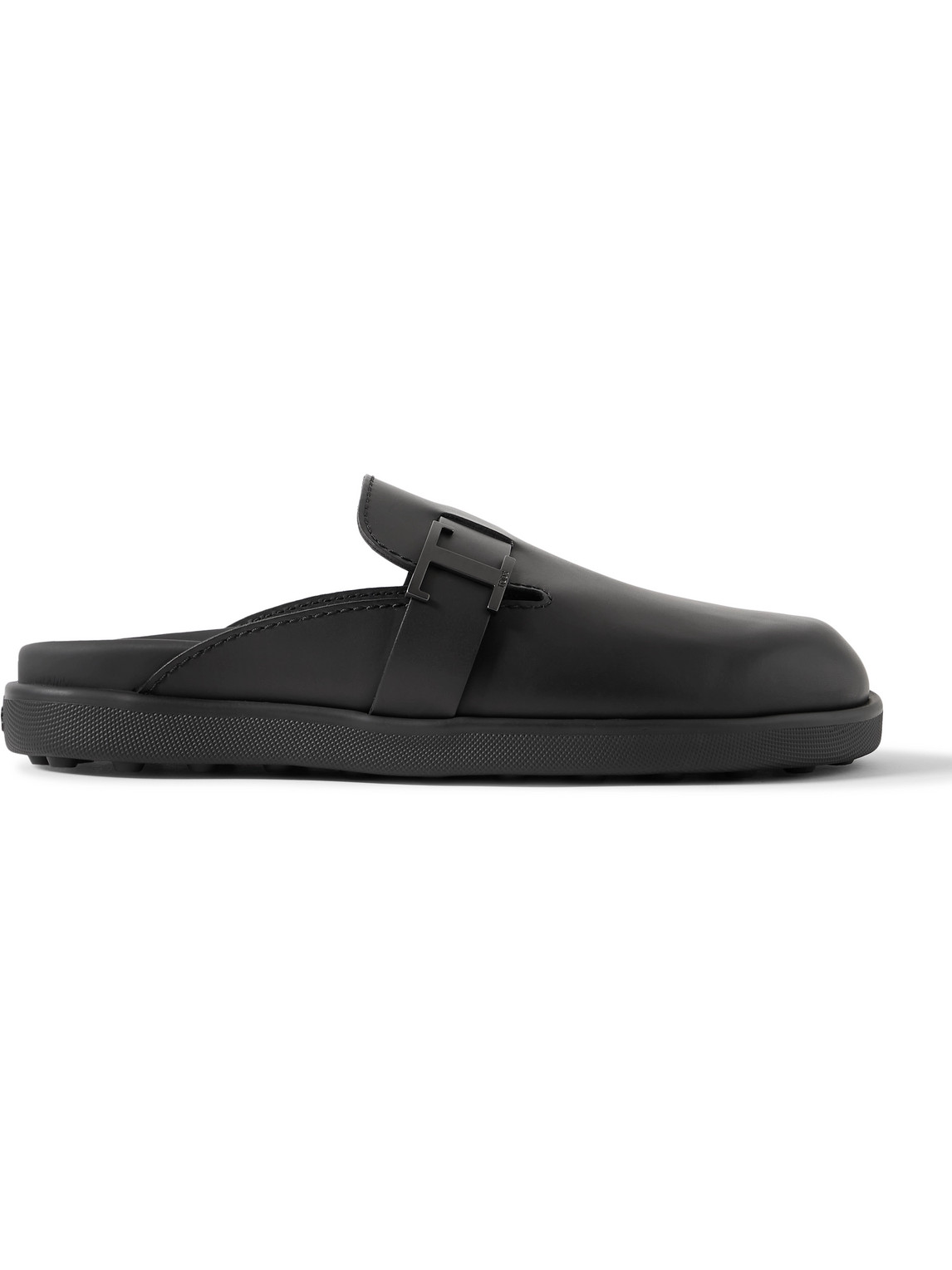 Shop Tod's Leather Clogs In Black