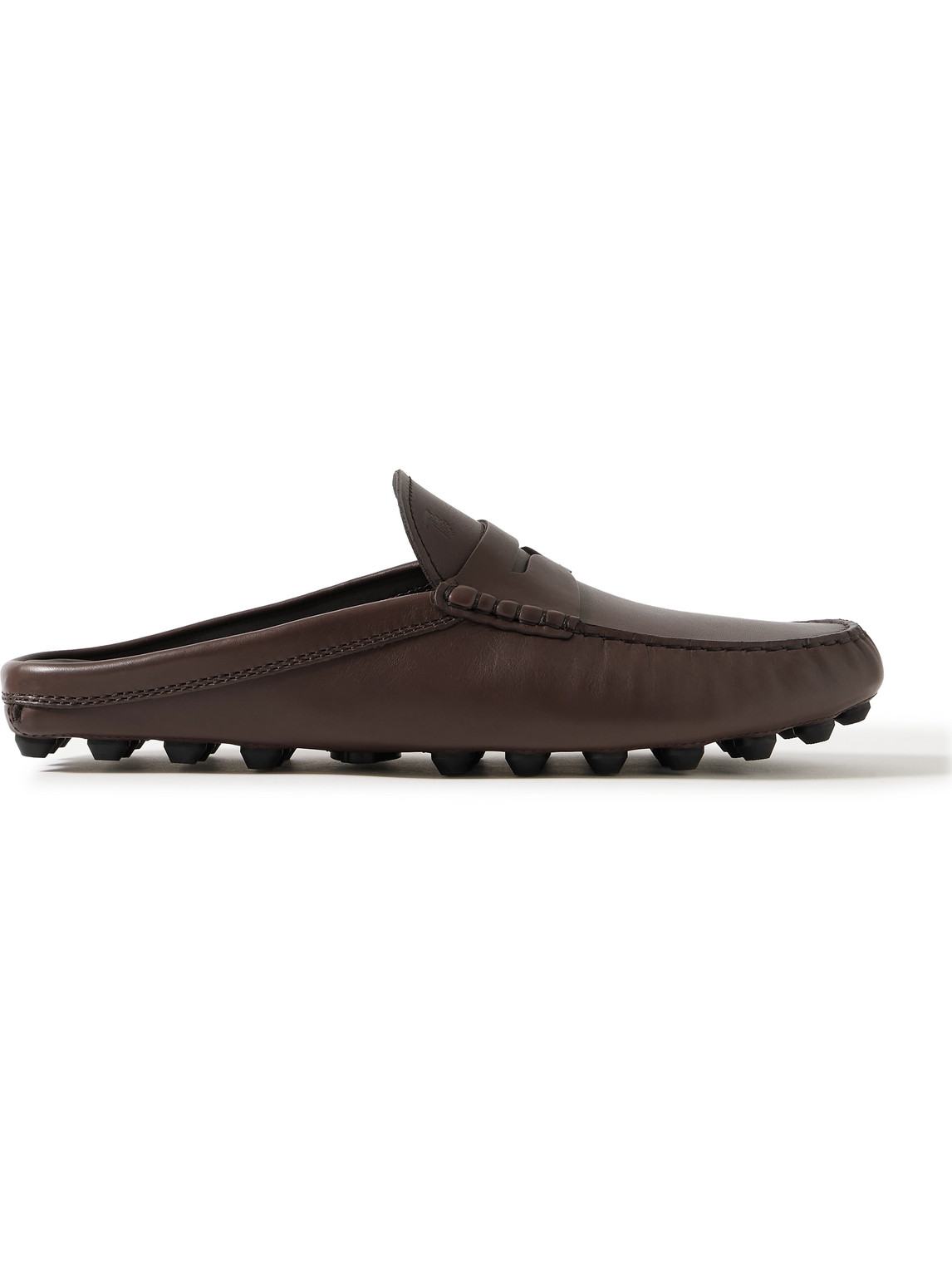 Shop Tod's Gommino Bubble Leather Mules In Brown