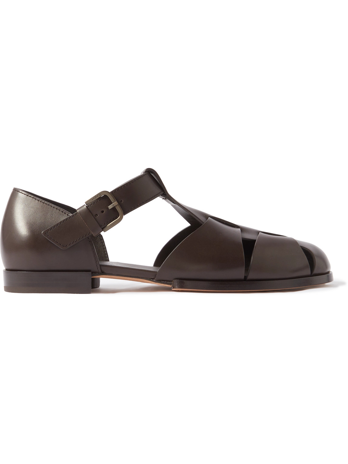 Tod's Woven Leather Sandals In Brown