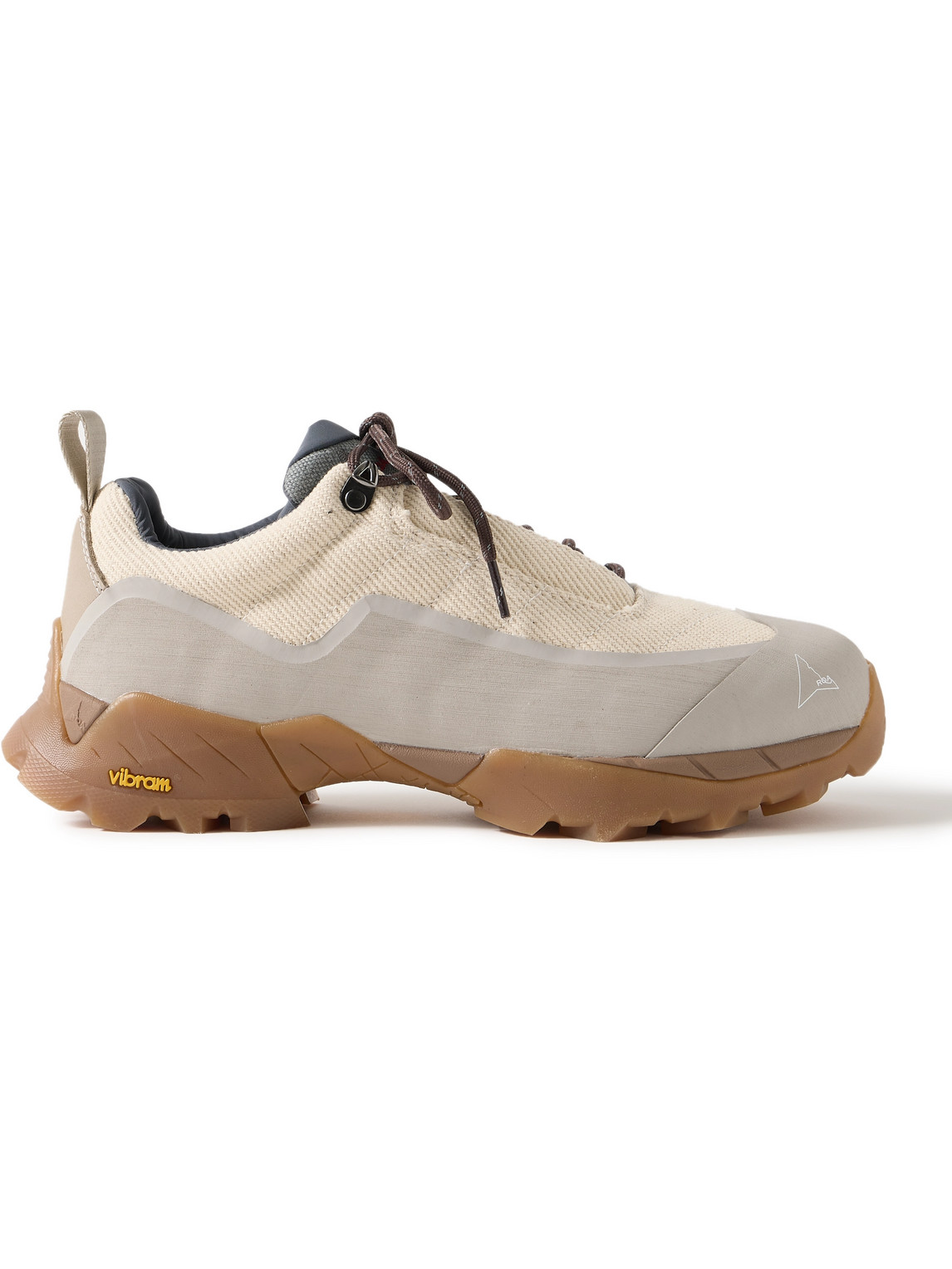 Roa Katharina Rubber And Suede-trimmed Twill Hiking Sneakers In Neutrals