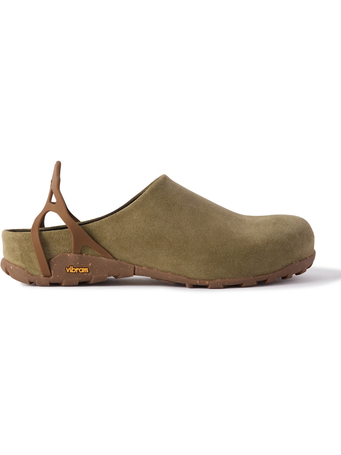 Shop Roa Fedaia Rubber-trimmed Suede Mules In Green