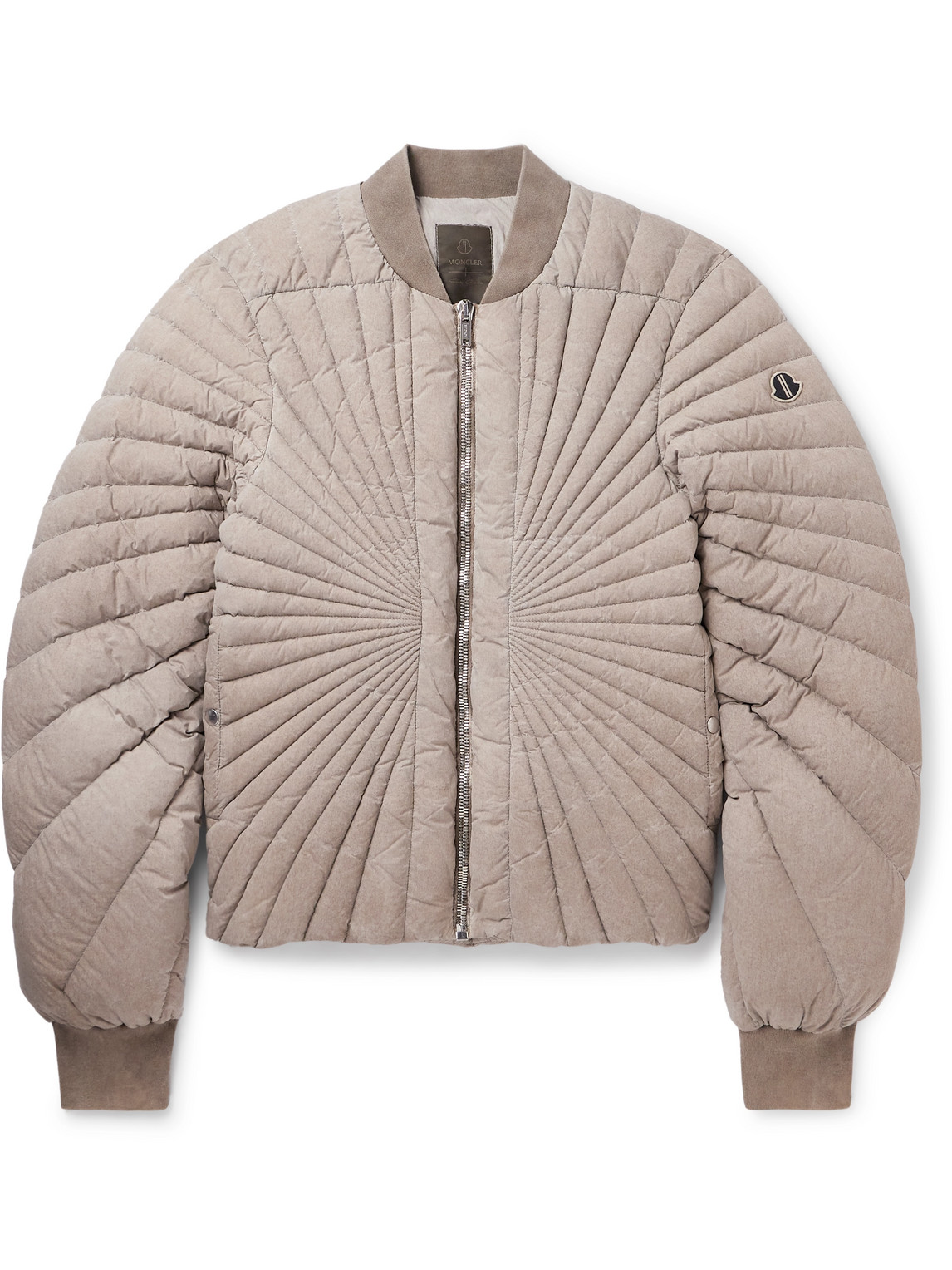 Rick Owens Moncler Radiance Quilted Shell Down Jacket In Green
