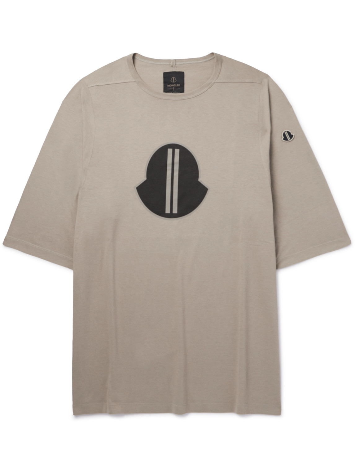 Rick Owens Moncler Logo-print Cotton-jersey T-shirt In Gray