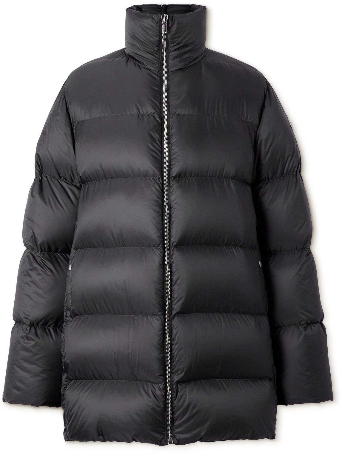 Shop Rick Owens Moncler Cyclopic Logo-appliquéd Quilted Shell Down Coat In Black