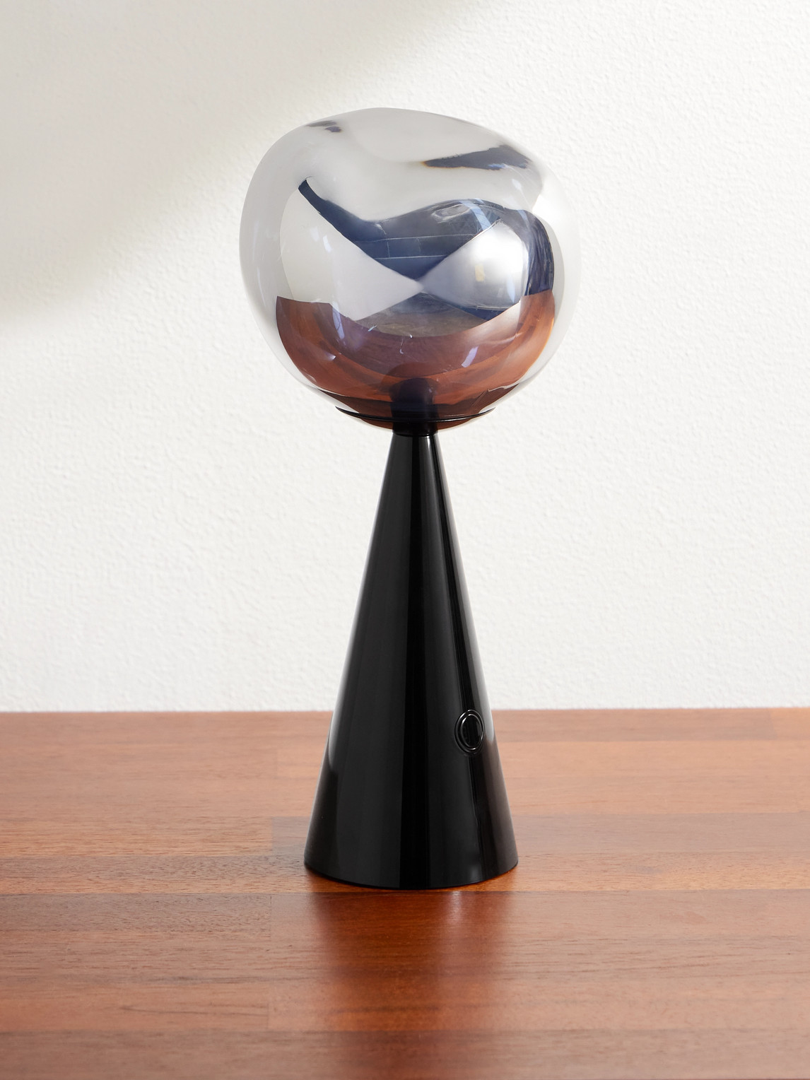 Melt Portable Silver and Black-Tone LED Lamp
