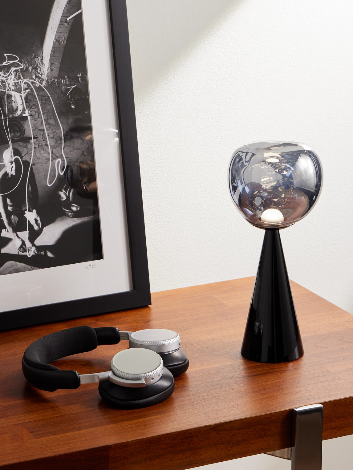Melt Portable Silver and Black-Tone LED Lamp — 2