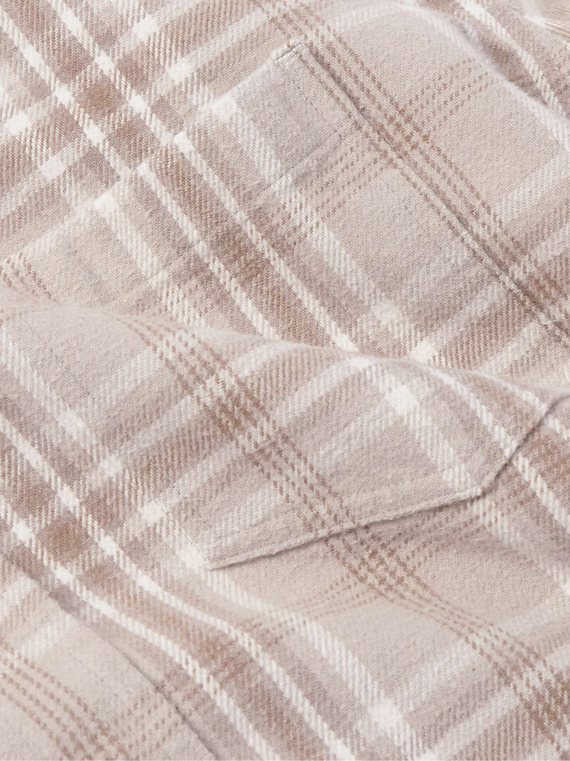 JOHN ELLIOTT Distressed Checked Cotton-Flannel Shirt