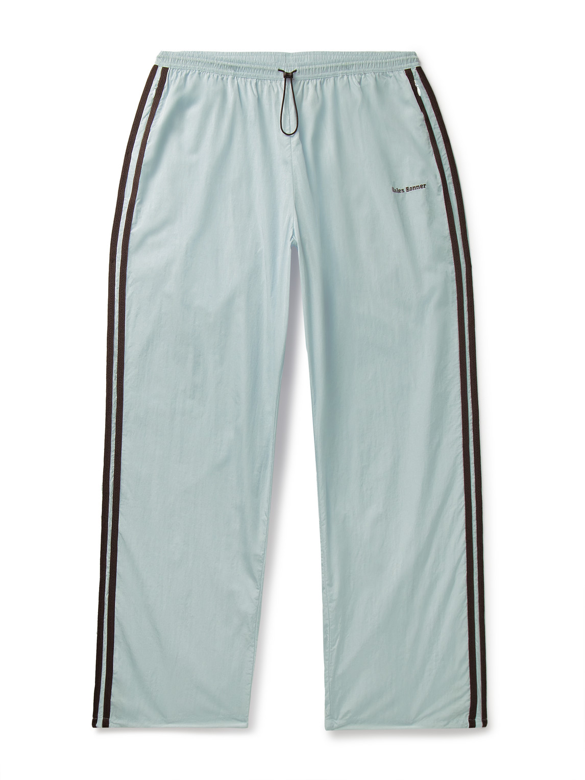Adidas Consortium Wales Bonner Striped Crochet-trimmed Recycled-shell Track Trousers In Blue