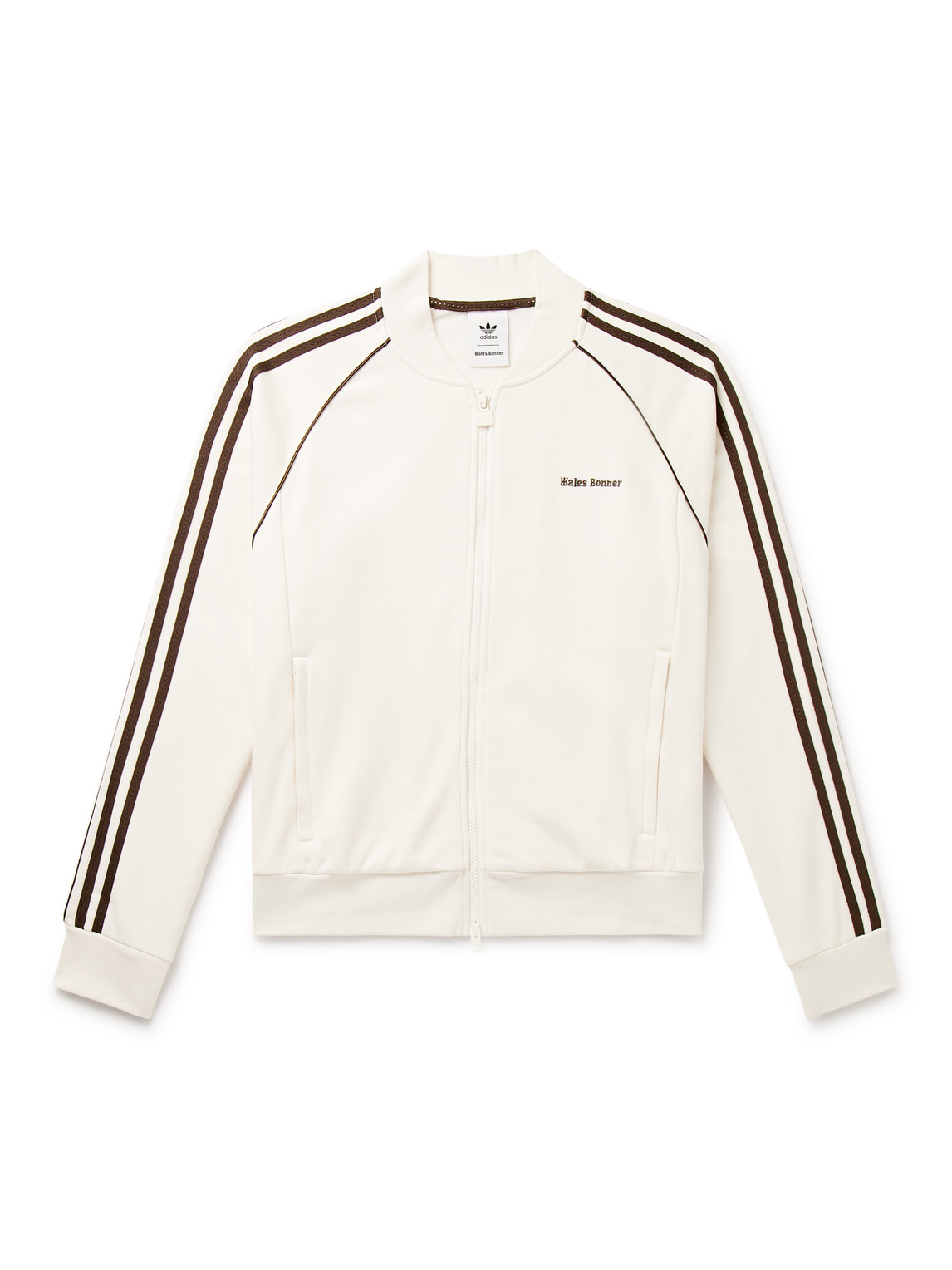 Adidas Consortium Wales Bonner Striped Logo-embroidered Cotton-blend Jersey Track Jacket In Neutrals