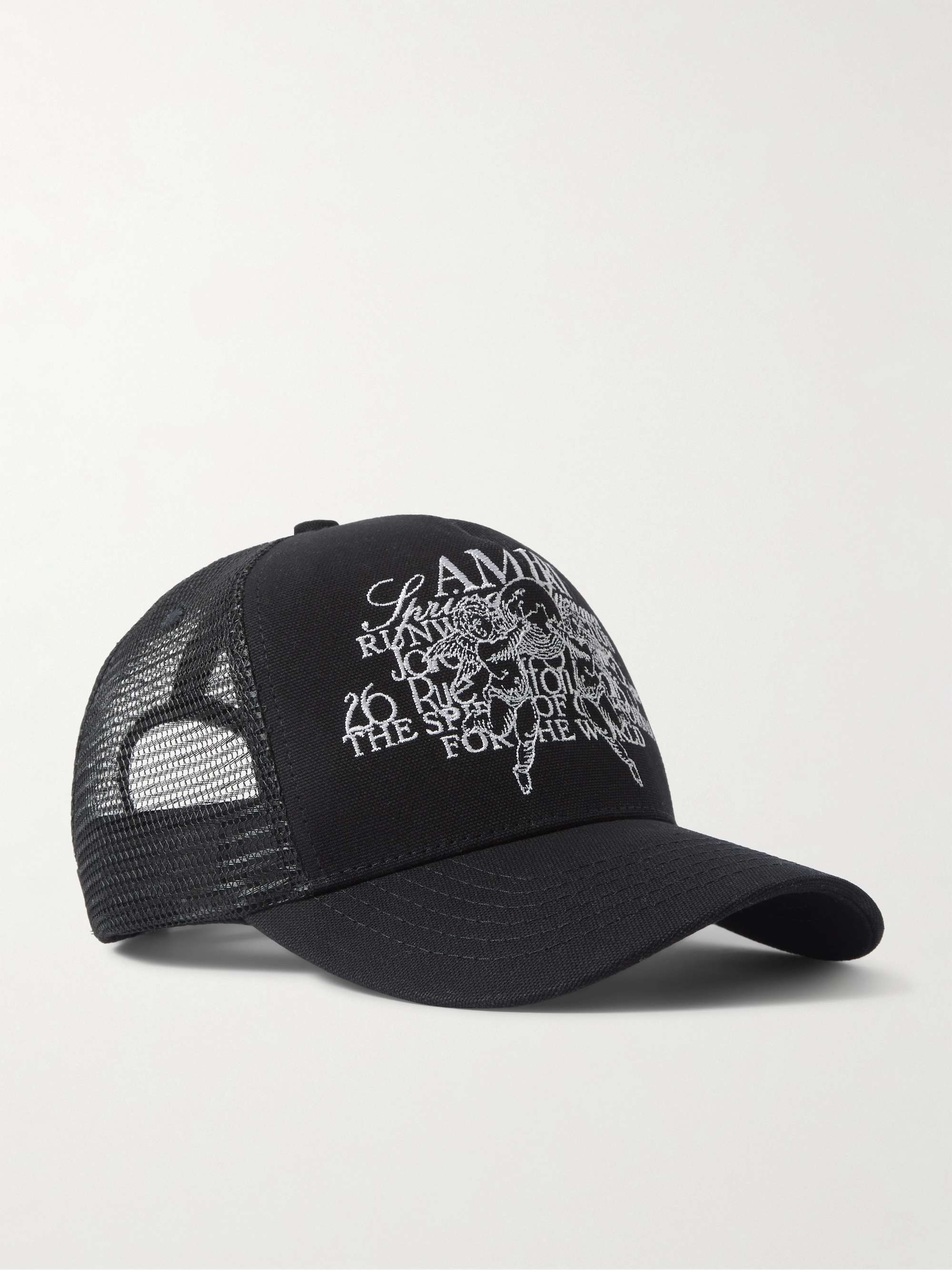 AMIRI Cherub Cotton-Canvas and Mesh Trucker Hat for Men