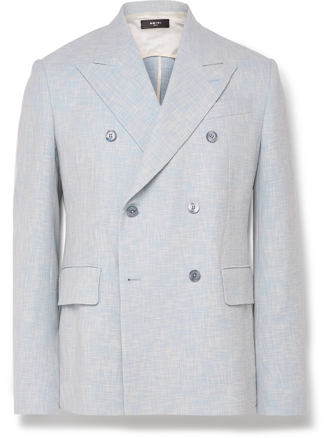 Amiri Slim-fit Double-breasted Woven Suit Jacket In Blue
