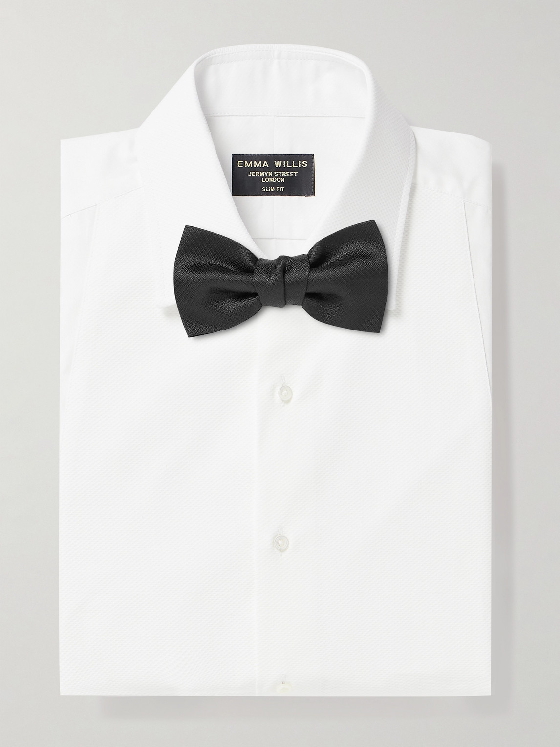 Shop Emma Willis Marcella Slim-fit Bib-front Cotton-piqué Shirt In White