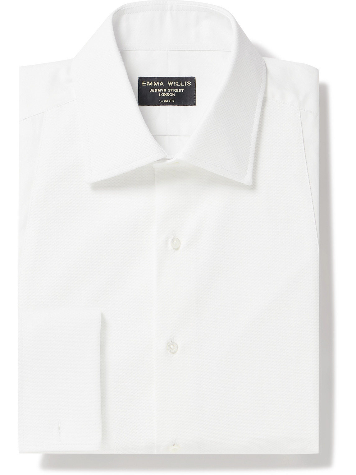 Emma Willis Marcella Slim-fit Bib-front Cotton-piqué Shirt In White