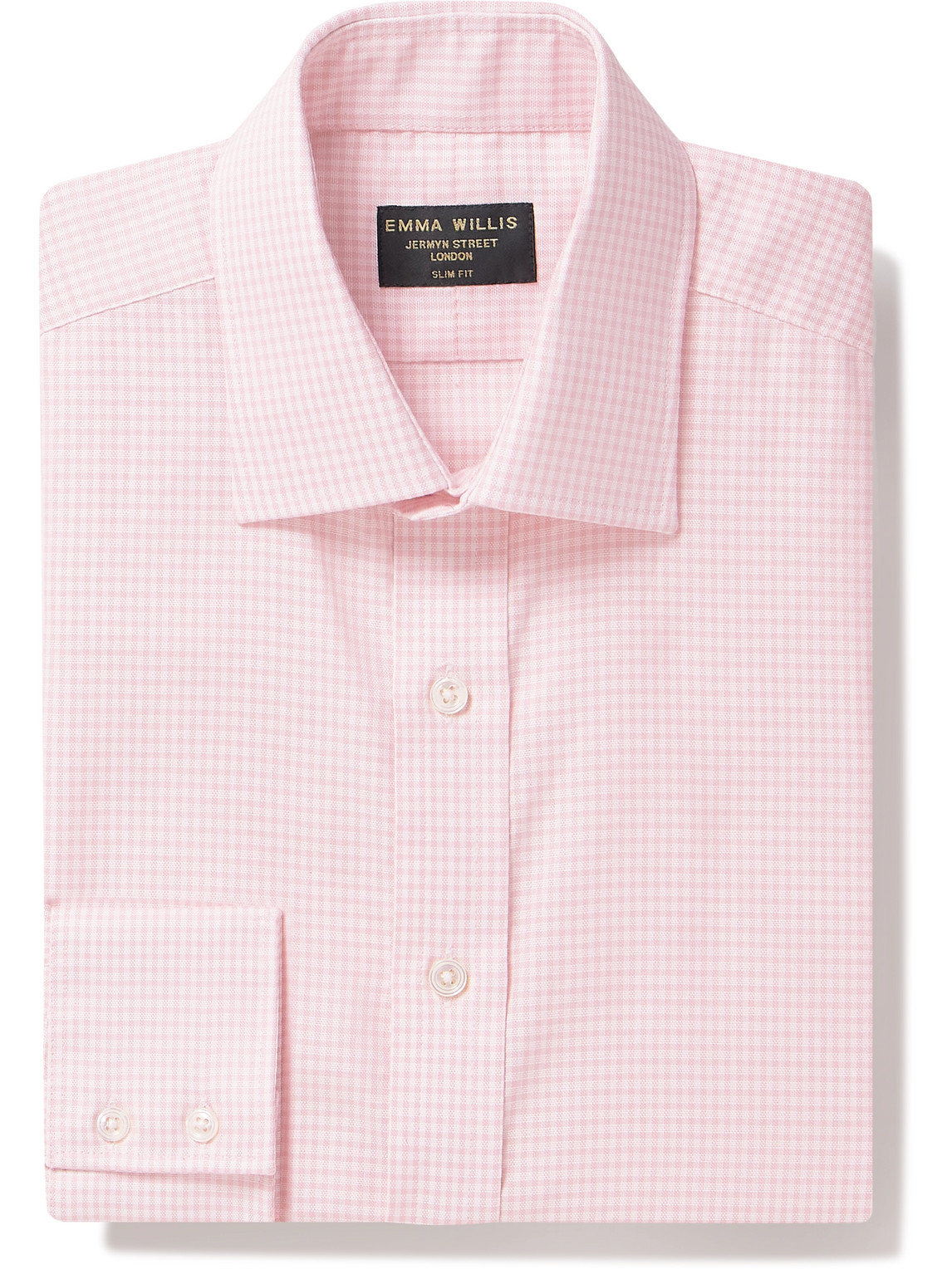 Emma Willis Slim-fit Checked Cotton Oxford Shirt In Pink