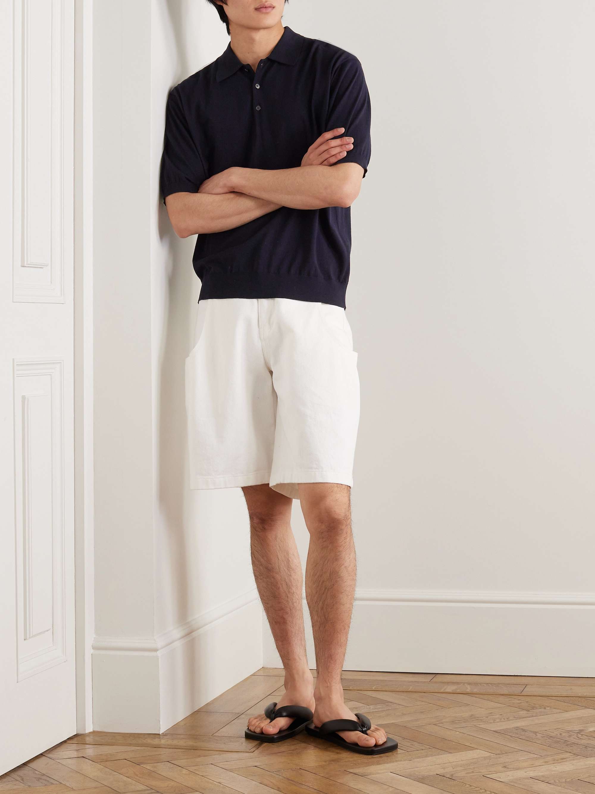 トップス AURALEE  HARD  COTTON GAUZE SHORT POLO AURALEE Gauze Polo I ICON