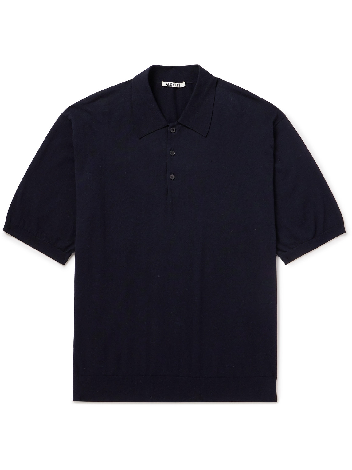 Auralee Cotton Polo Shirt In Black