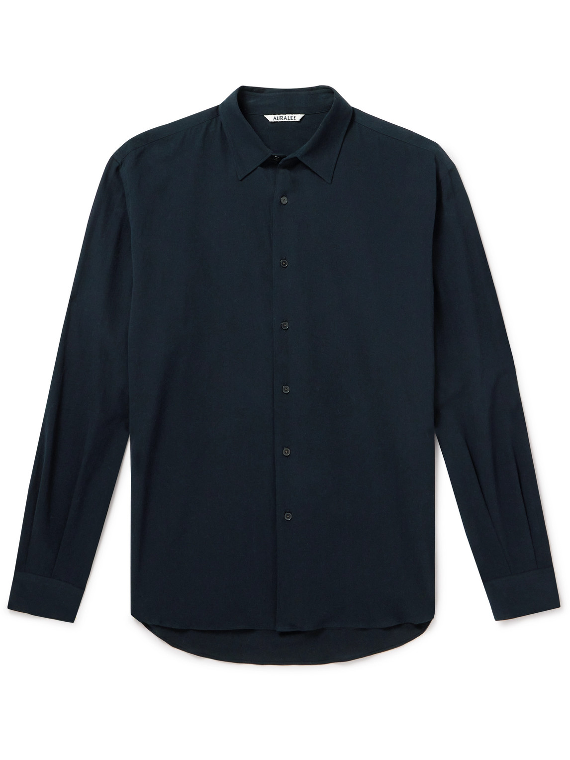 Auralee Cotton And Silk-blend Twill Shirt In Black