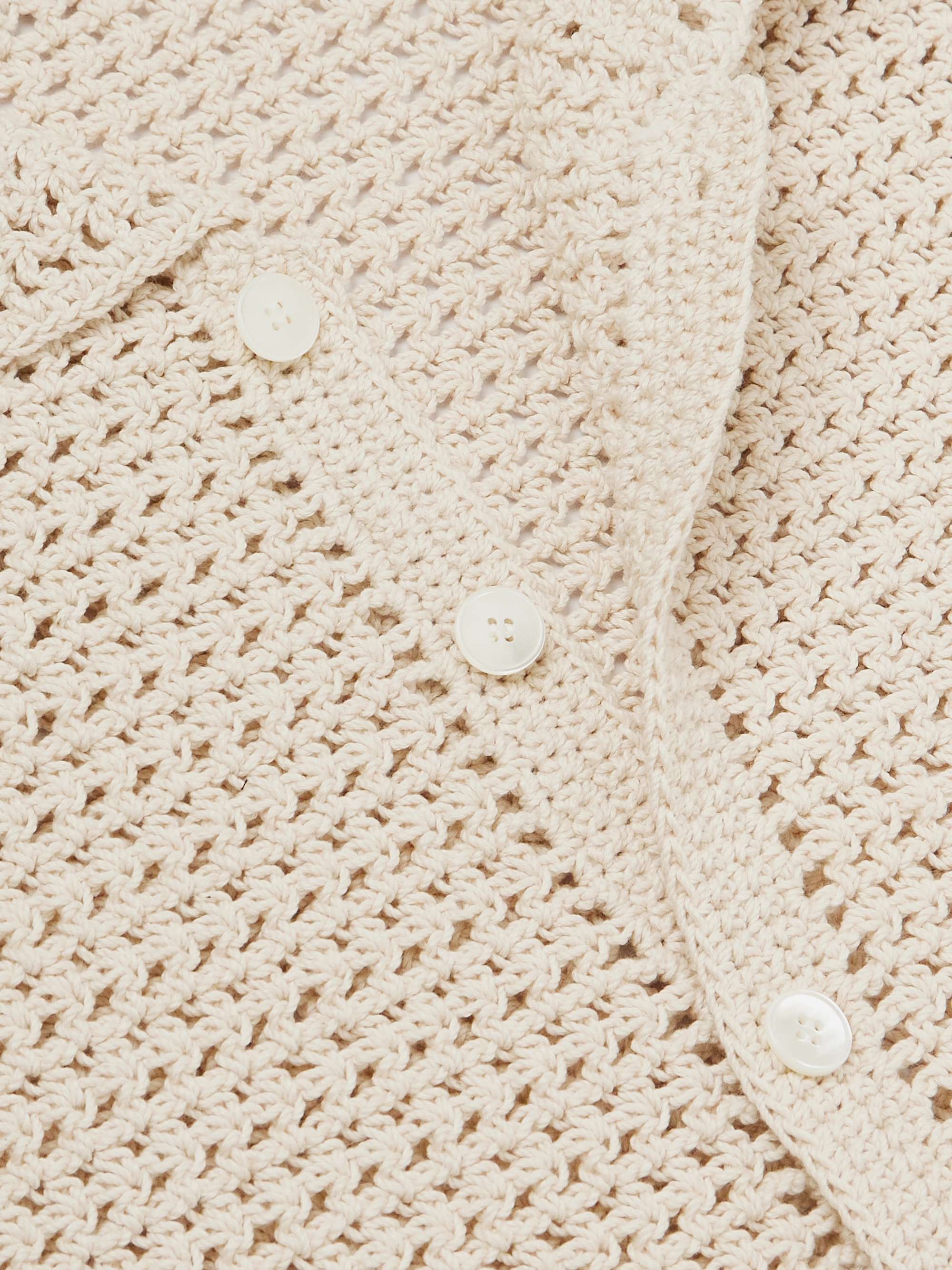 Ivory Open-Knit Cotton Shirt | AURALEE | MR PORTER
