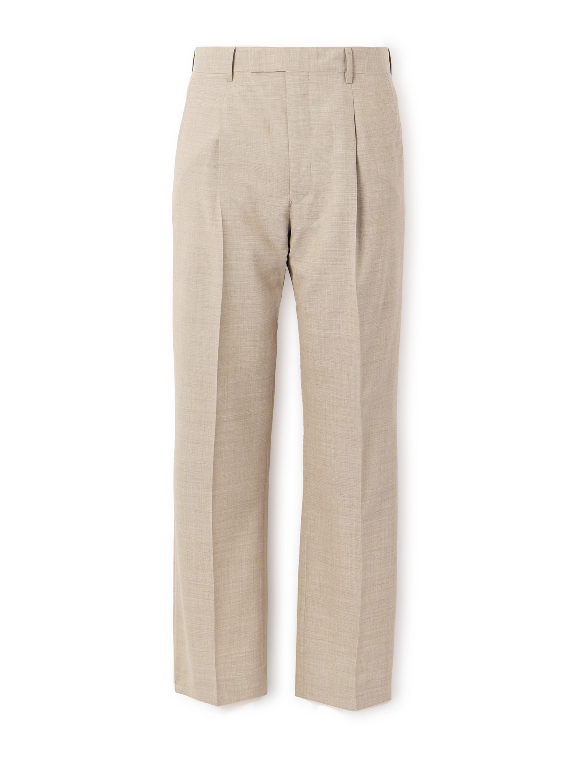Auralee Straight-leg Pleated Wool Trousers In Neutrals