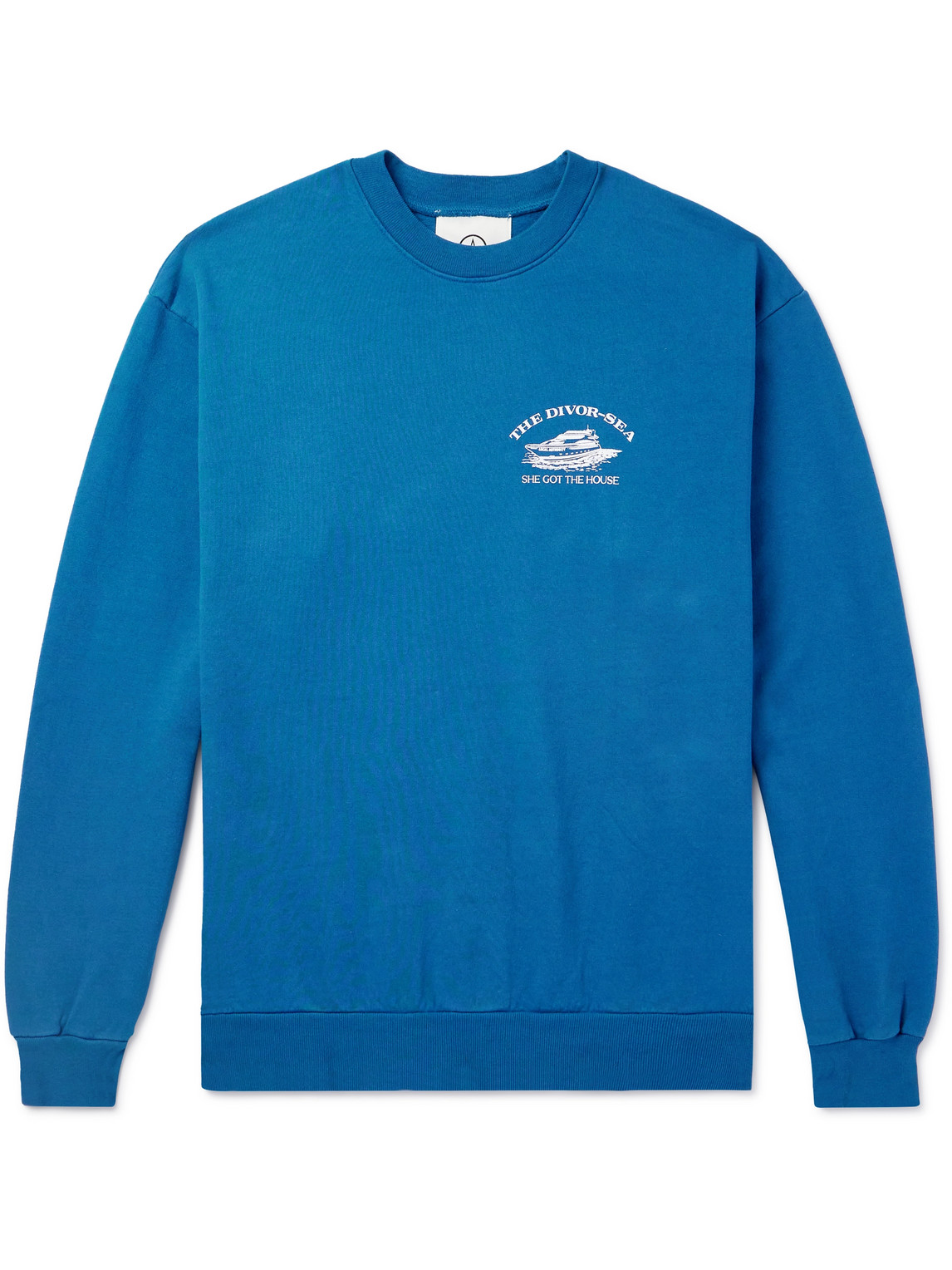 Local Authority Divorsea Printed Cotton-jersey Jumper In Blue