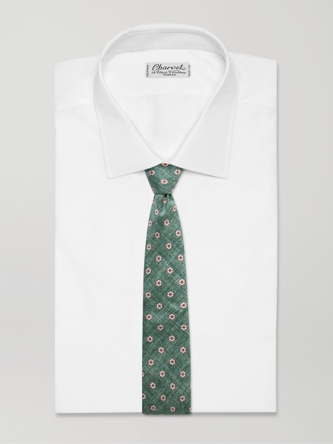 Shop Favourbrook Osterley 8cm Floral-print Silk Tie In Green