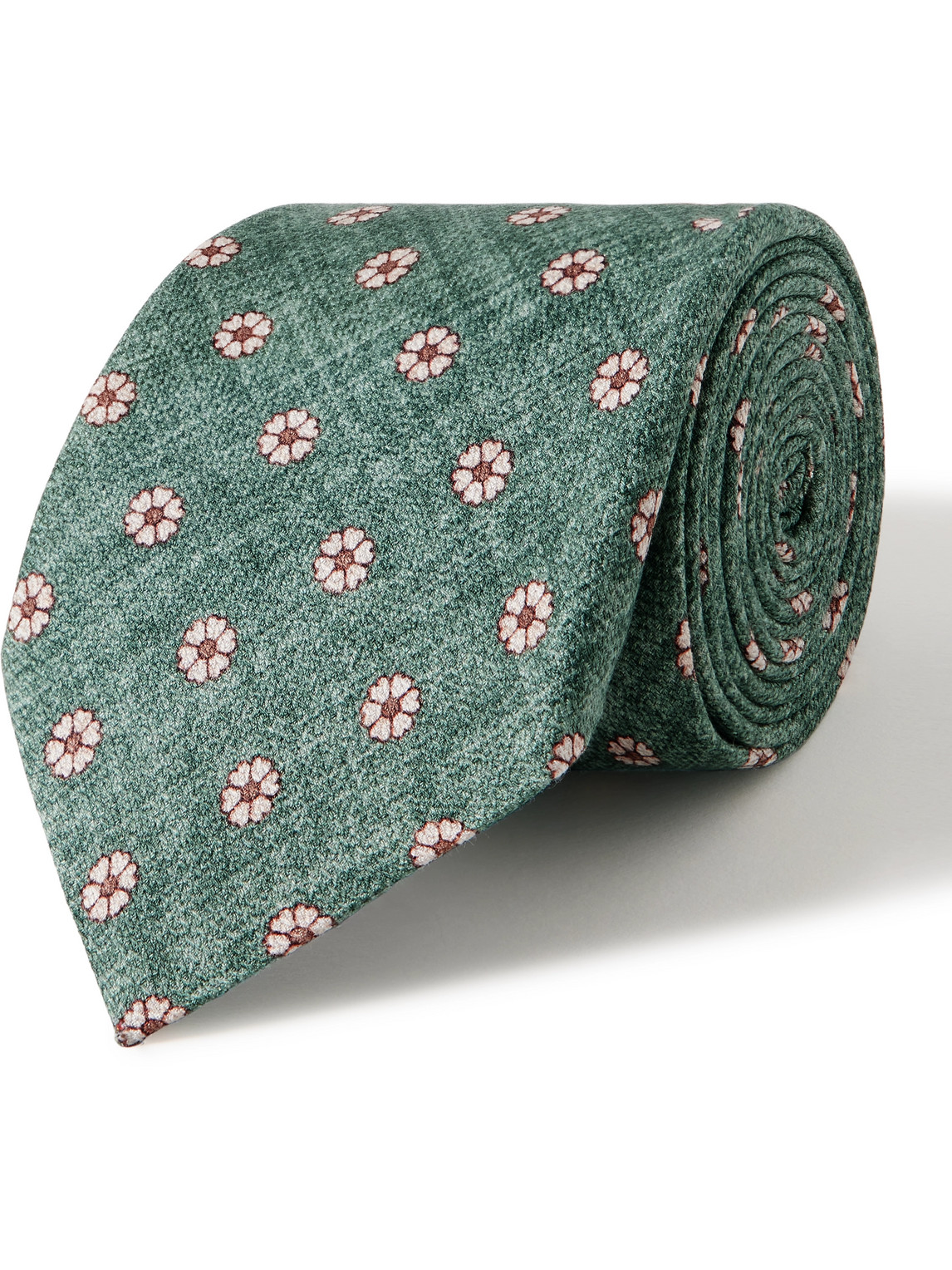 Favourbrook Osterley 8cm Floral-print Silk Tie In Green