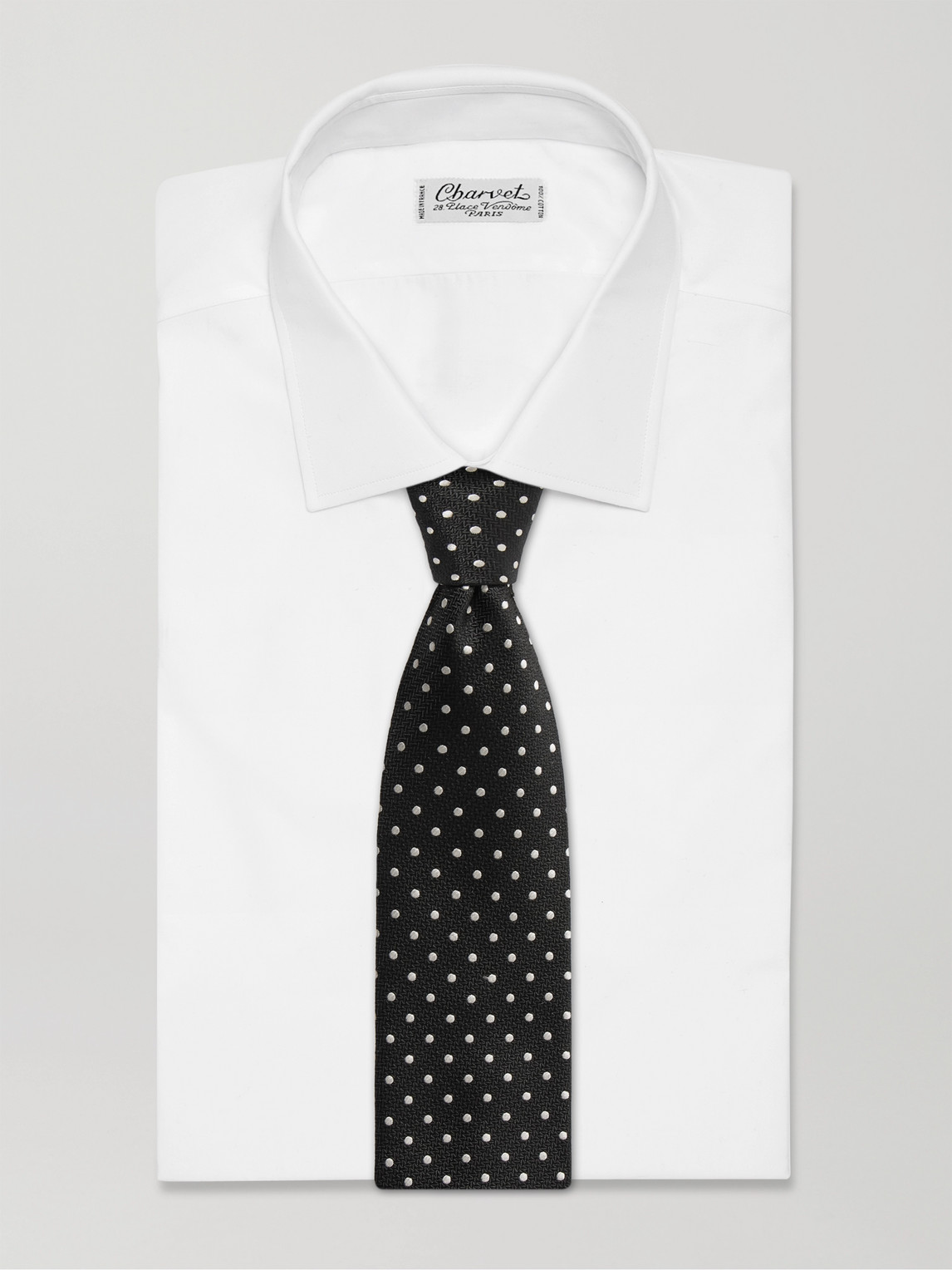 Shop Favourbrook Pickwick 7.5cm Polka-dot Silk-jacquard Tie In Black