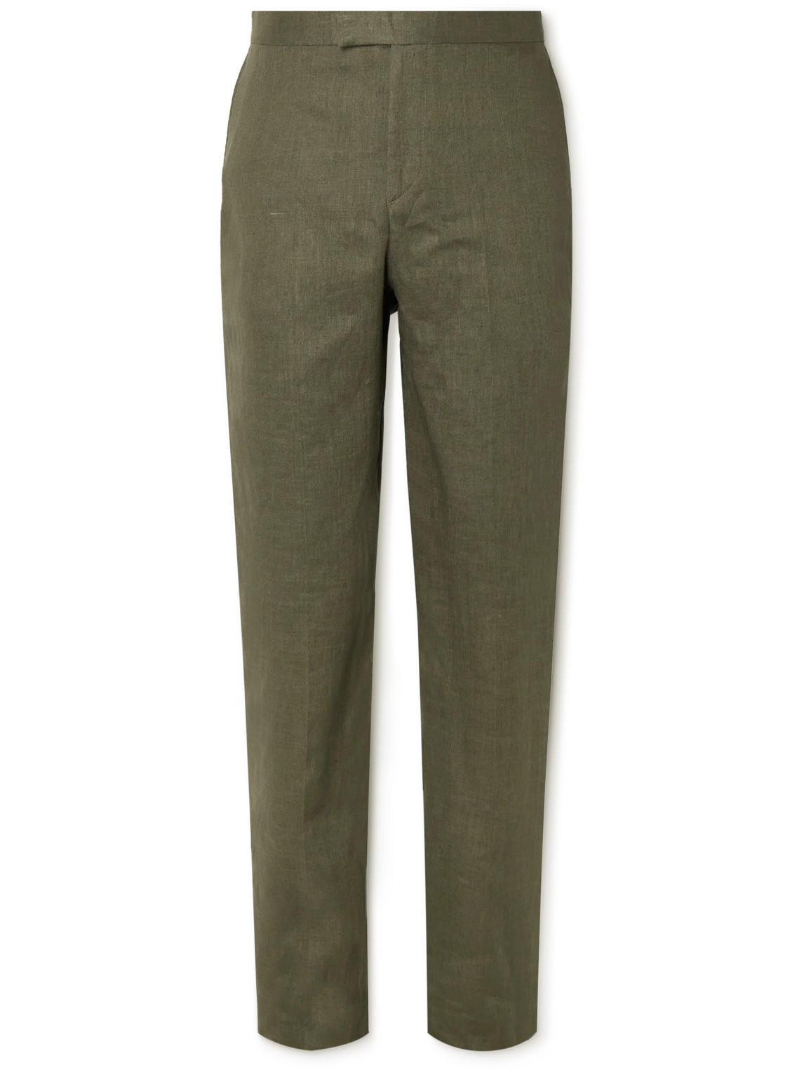 Favourbrook Allercombe Slim-fit Straight-leg Linen Suit Trousers In Green