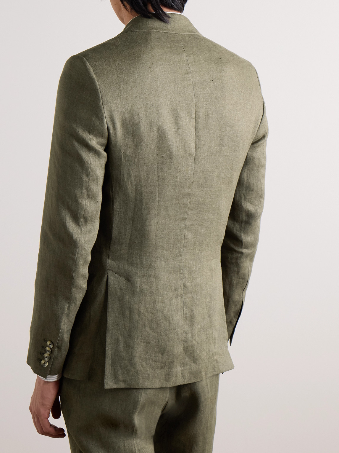 Shop Favourbrook Ebury Linen Suit Jacket In Green