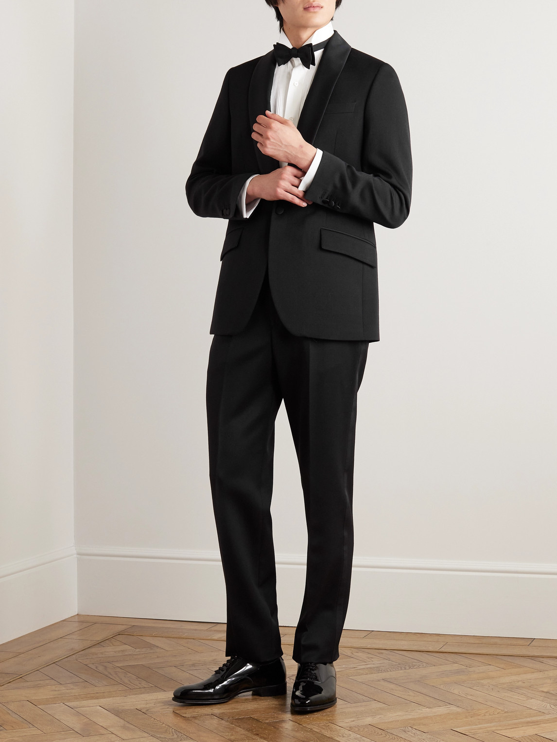 Shop Favourbrook Hampton Shawl-collar Grosgrain-trimmed Wool Tuxedo Jacket In Black