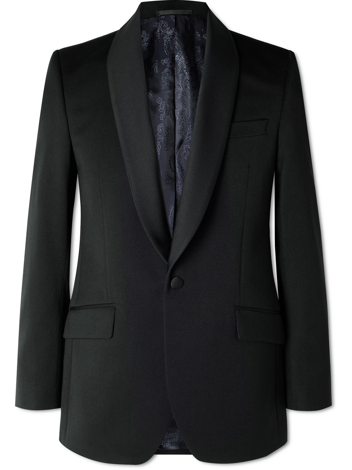 Hampton Shawl-Collar Grosgrain-Trimmed Wool Tuxedo Jacket