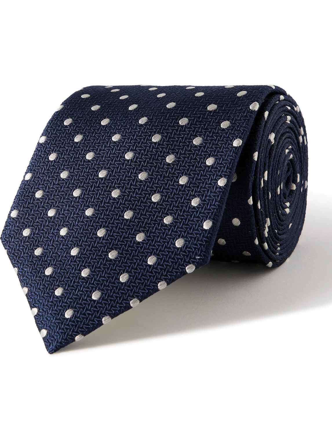 Favourbrook Pickwick 7.5cm Polka-dot Silk-jacquard Tie In Blue