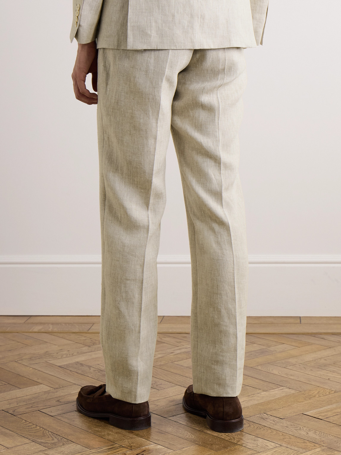 Shop Favourbrook Allercombe Slim-fit Straight-leg Linen Suit Trousers In Unknown