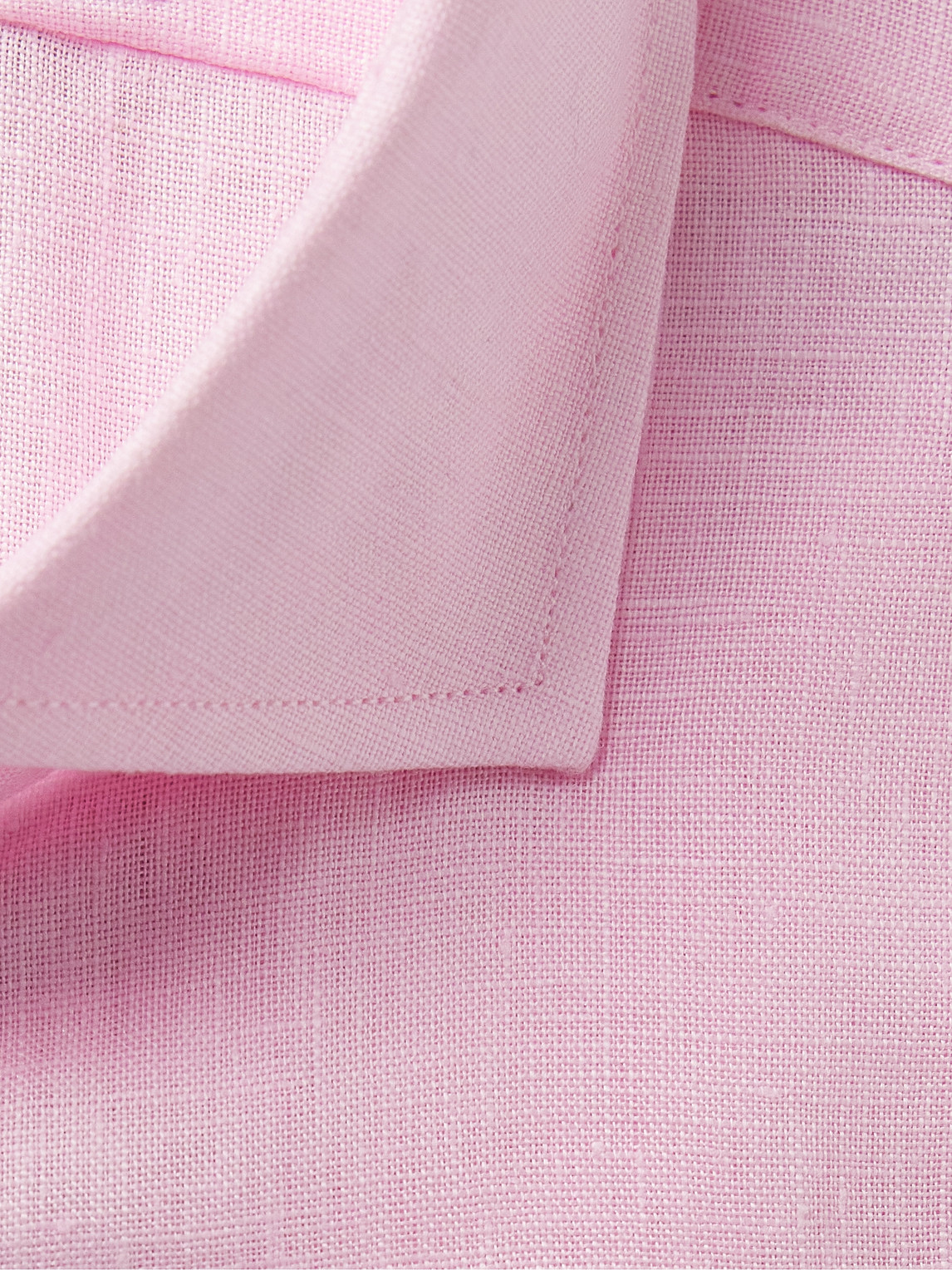 Shop Favourbrook Bridford Cutaway-collar Linen Shirt In Pink