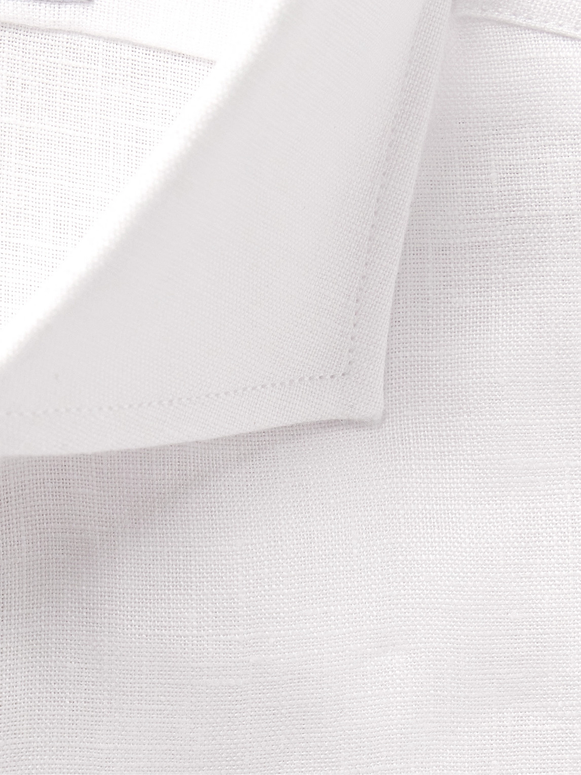 Shop Favourbrook Bridford Cutaway-collar Linen Shirt In White