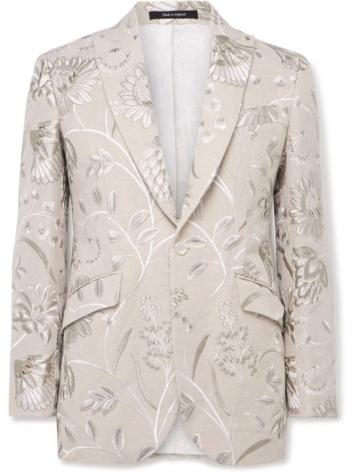 Newport Embroidered Linen and Cotton-Blend Tuxedo Jacket