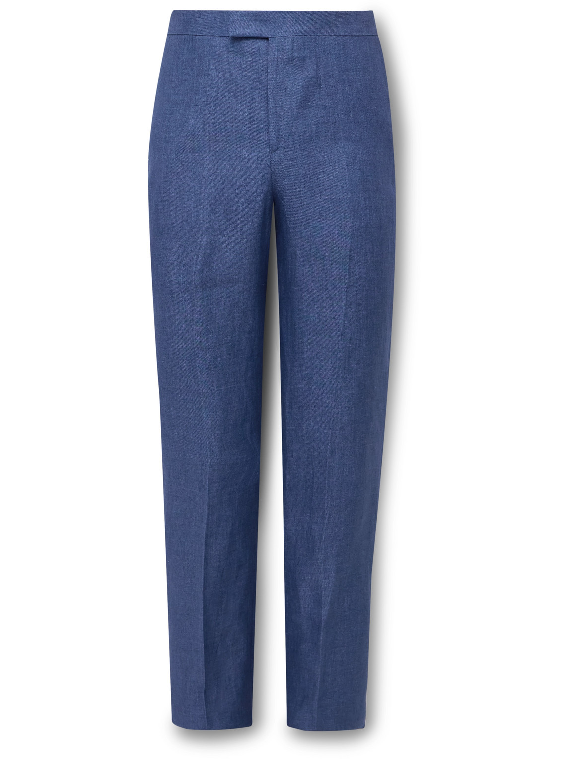 Favourbrook Windsor Slim-fit Straight-leg Linen-twill Suit Trousers In Blue