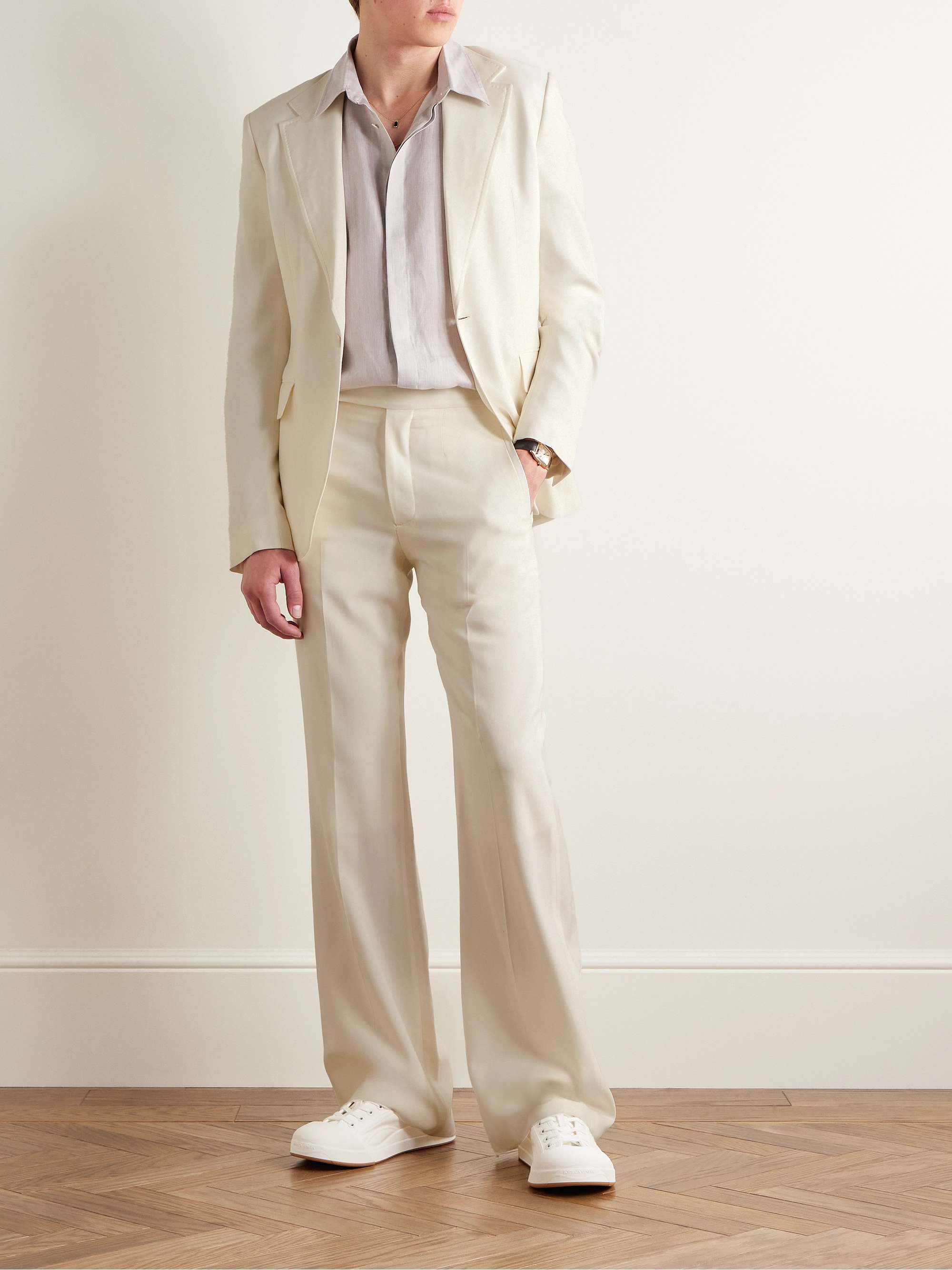 Vista Bootcut Wool Twill Suit Trousers