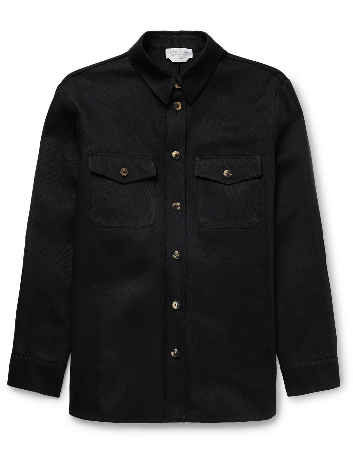 Gabriela Hearst Everly Overshirt In Black Organic Cotton In Black