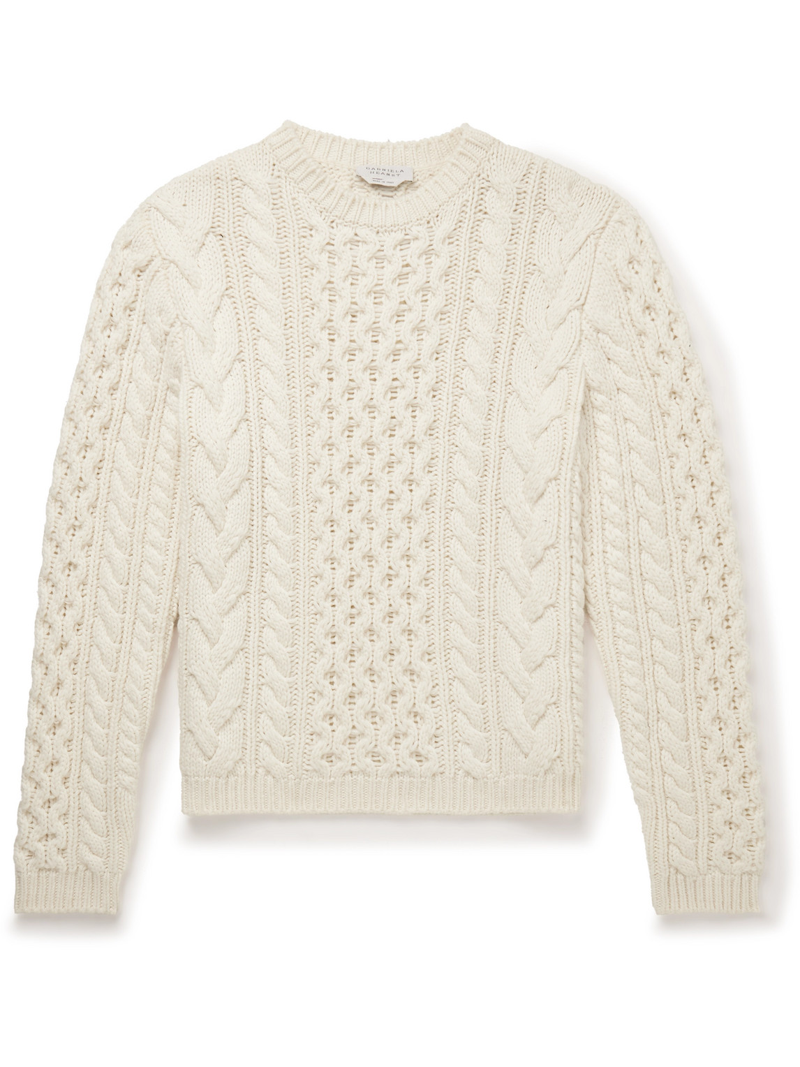 Gabriela Hearst Geoffrey Cable-knit Cashmere Sweater In Neutrals