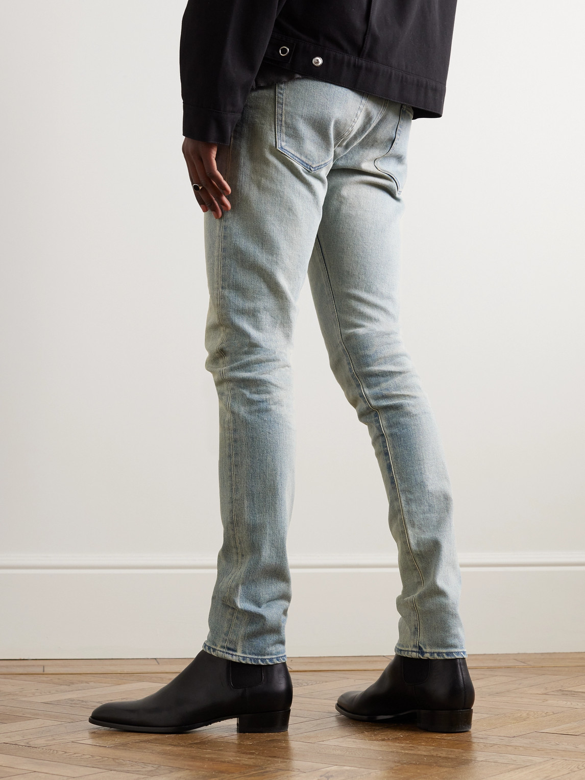 Shop John Elliott The Cast 2 Slim-fit Straight-leg Jeans In Blue