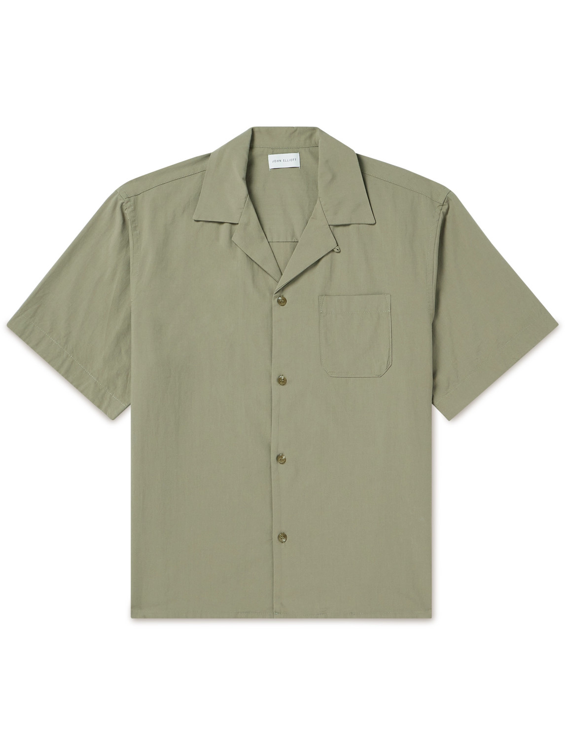 John Elliott Camp-collar Cotton And Modal-blend Shirt In Green