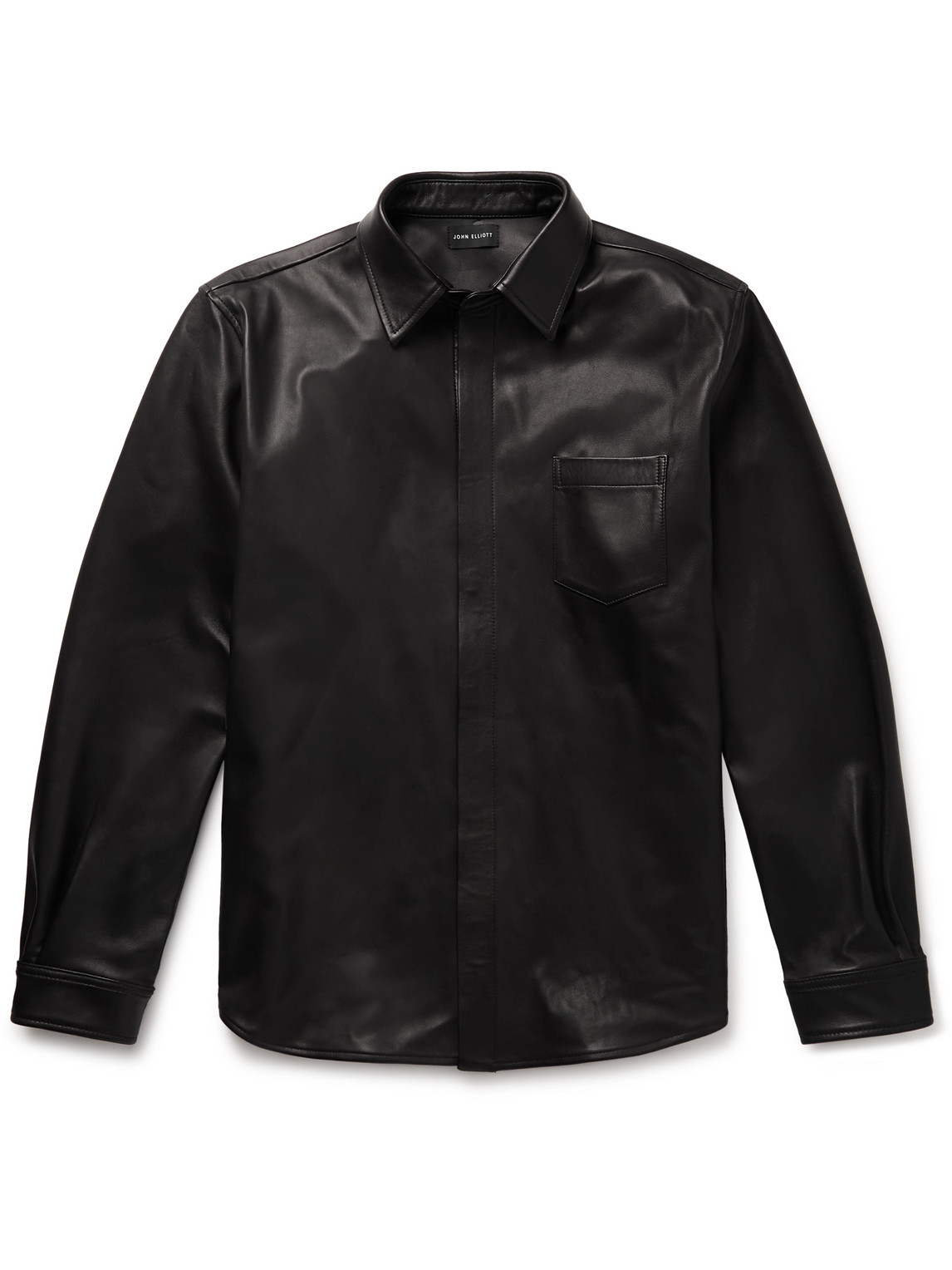 John Elliott Leather Shirt In Black